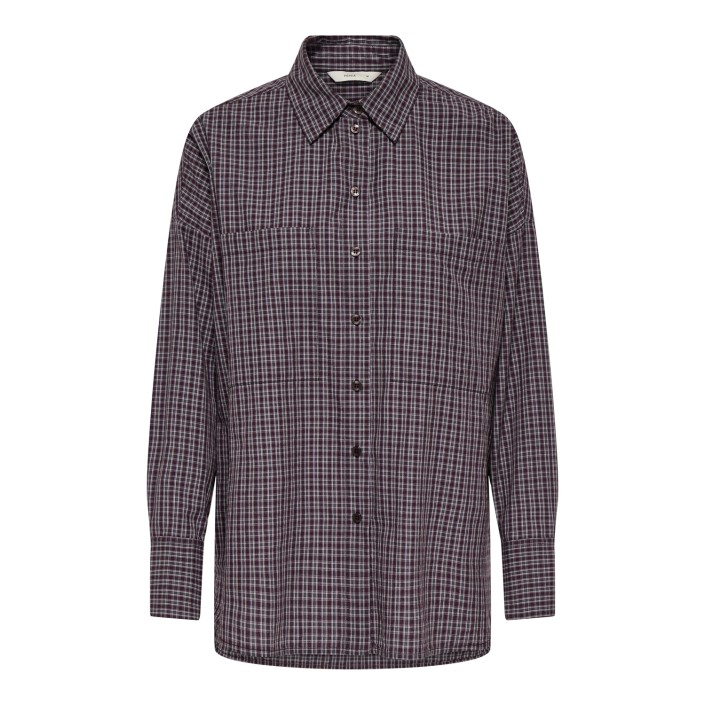 Only ONLFENNA L/S OVERSIZE CHECK SHIRT W: Winetasting/GREY / WHITE CHECK | Freewear ONLFENNA L/S OVERSIZE CHECK SHIRT W: - www.freewear.nl - Freewear