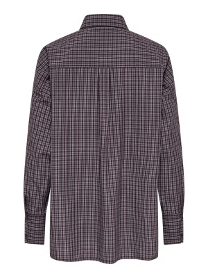 Only ONLFENNA L/S OVERSIZE CHECK SHIRT W: Winetasting/GREY / WHITE CHECK | Freewear ONLFENNA L/S OVERSIZE CHECK SHIRT W: - www.freewear.nl - Freewear