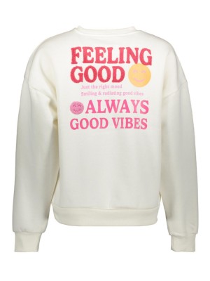 Only ONLDAZE L/S O-NECK TERRY PRINT CS W: Cloud Dancer/Feeling good | Freewear ONLDAZE L/S O-NECK TERRY PRINT CS W: - www.freewear.nl - Freewear