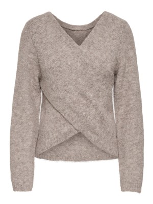 Only ONLZAGGIE LIFE LS V-NECK REVERSIB E: Humus/Melange | Freewear ONLZAGGIE LIFE LS V-NECK REVERSIB E: - www.freewear.nl - Freewear