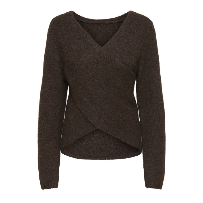 Only ONLZAGGIE LIFE LS V-NECK REVERSIB E: Seal Brown | Freewear ONLZAGGIE LIFE LS V-NECK REVERSIB E: - www.freewear.nl - Freewear