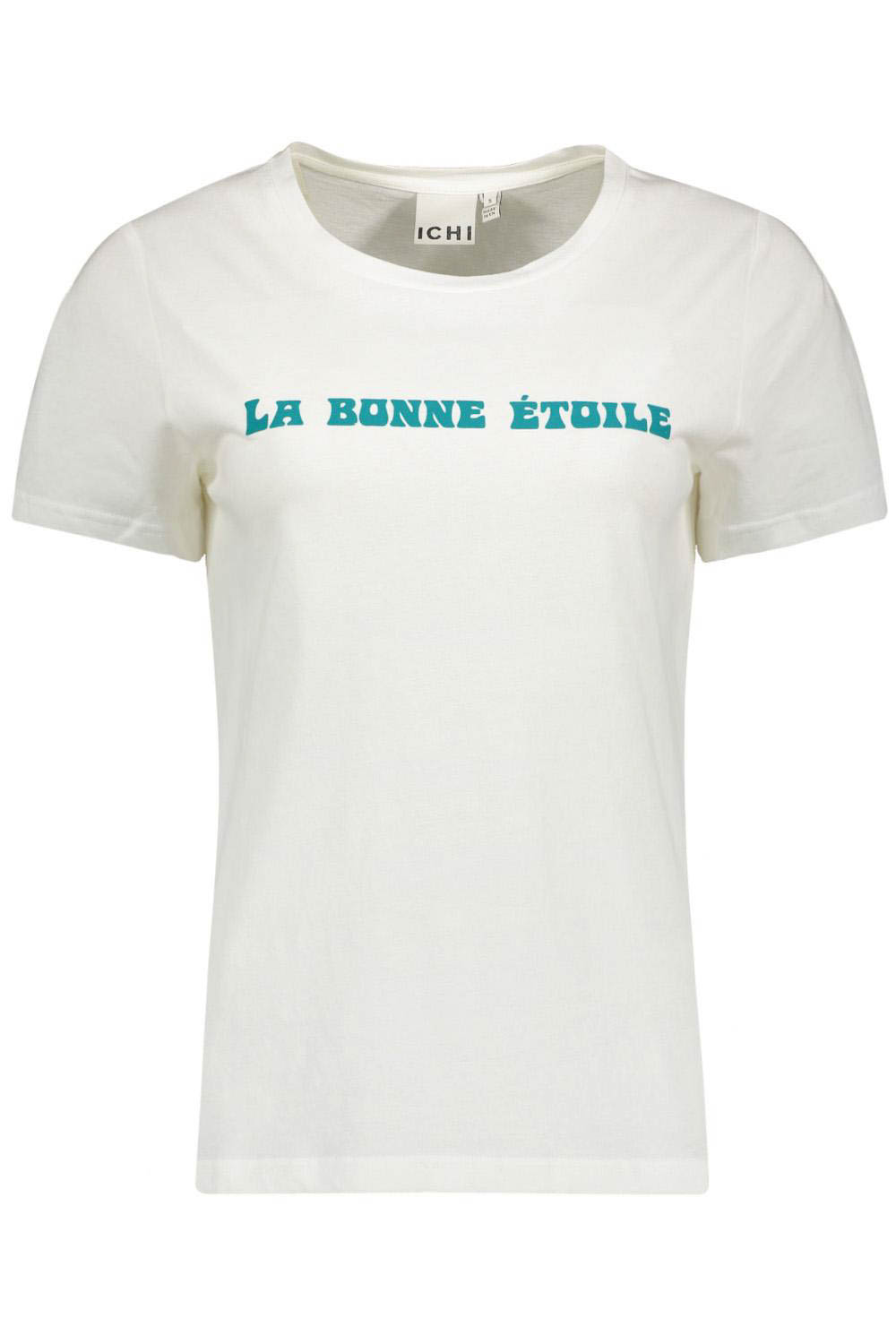 ICHI - Dames T-shirt Kamille Cloud Dancer Wit - Maat S