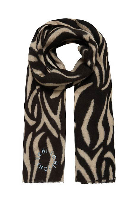 Winter Scarves Ichi , Black , Dames