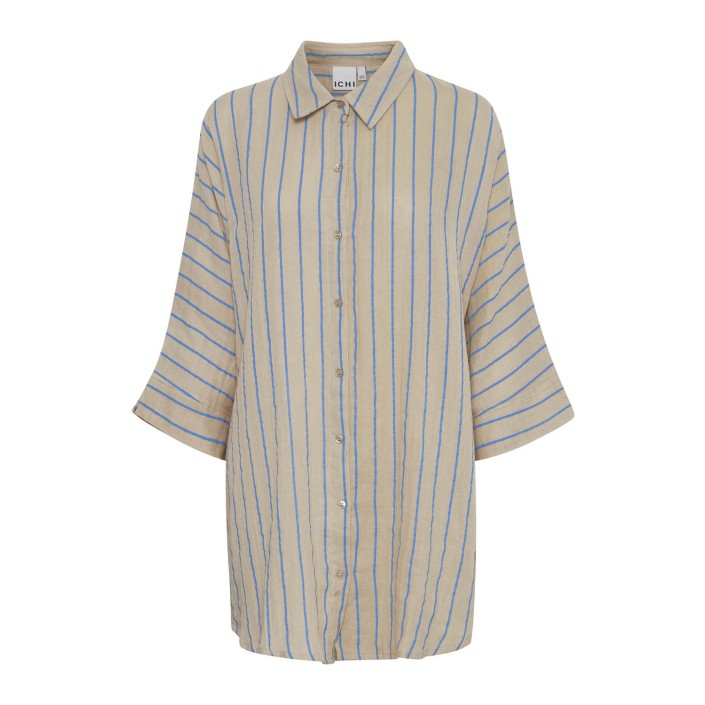 ICHI IAFOXA STRIPED BEACH SH:Shirts/Blous Della Robbia Blue Stripe | Freewear IAFOXA STRIPED BEACH SH:Shirts/Blous - www.freewear.nl - Freewear