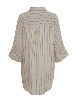 ICHI IAFOXA STRIPED BEACH SH:Shirts/Blous Della Robbia Blue Stripe | Freewear IAFOXA STRIPED BEACH SH:Shirts/Blous - www.freewear.nl - Freewear