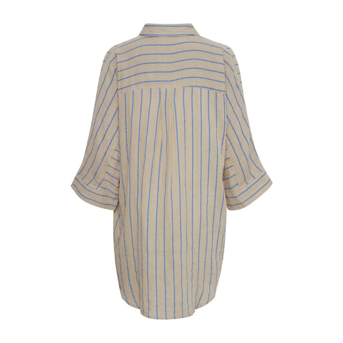 ICHI IAFOXA STRIPED BEACH SH:Shirts/Blous Della Robbia Blue Stripe | Freewear IAFOXA STRIPED BEACH SH:Shirts/Blous - www.freewear.nl - Freewear