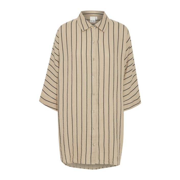 ICHI IAFOXA STRIPED BEACH SH:Shirts/Blous Black Stripe | Freewear IAFOXA STRIPED BEACH SH:Shirts/Blous - www.freewear.nl - Freewear