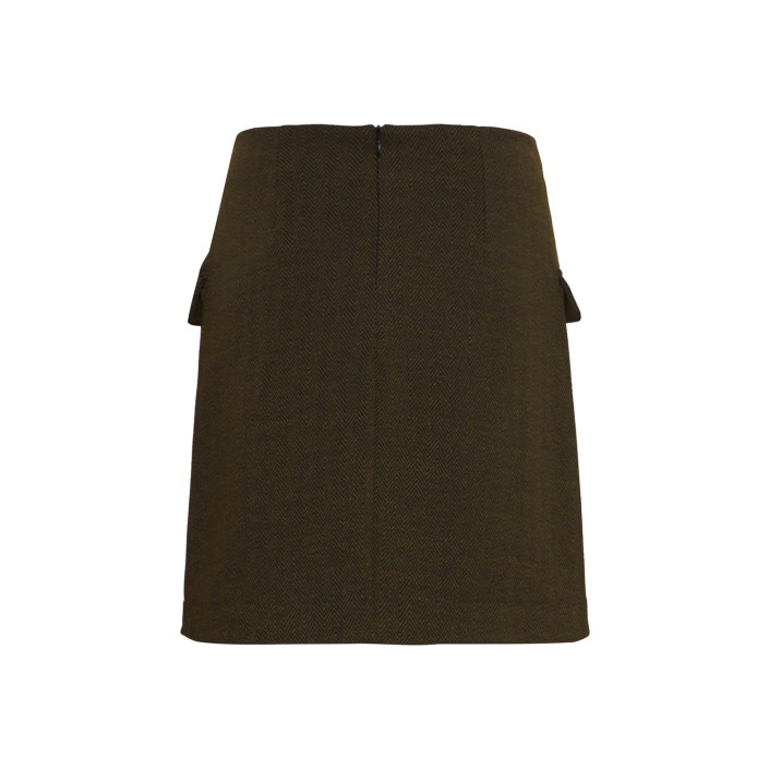 ICHI IHKATE JACQUARD SK5:Skirts BLACK BROWN HERRINGBONE | Freewear IHKATE JACQUARD SK5:Skirts - www.freewear.nl - Freewear
