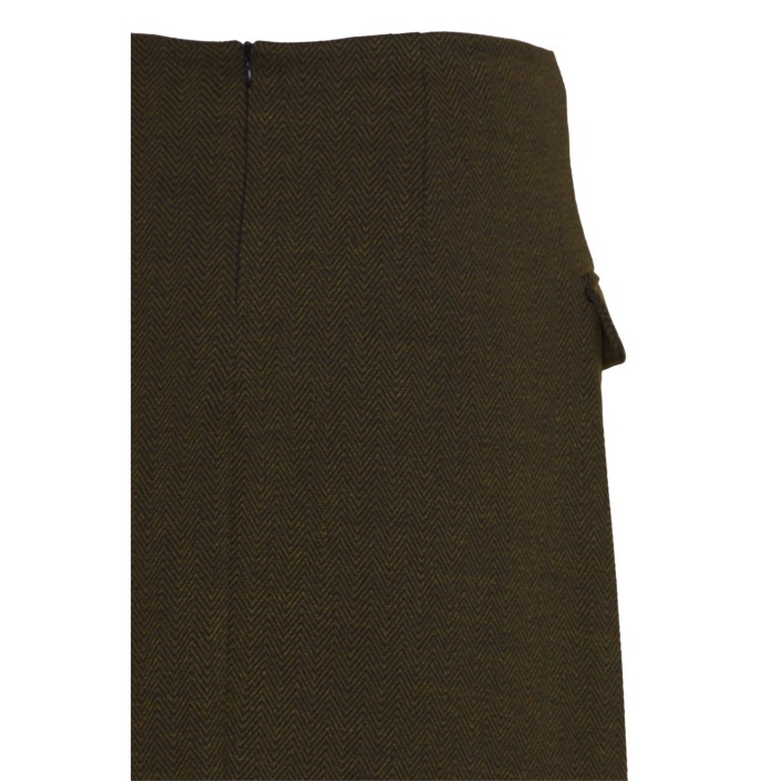 ICHI IHKATE JACQUARD SK5:Skirts BLACK BROWN HERRINGBONE | Freewear IHKATE JACQUARD SK5:Skirts - www.freewear.nl - Freewear