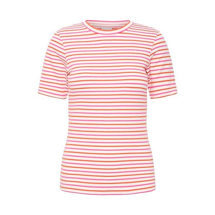 ICHI IHMIRA SS2:T-Shirts Cloud Dancer w. Pink Yarrow | Freewear IHMIRA SS2:T-Shirts - www.freewear.nl - Freewear