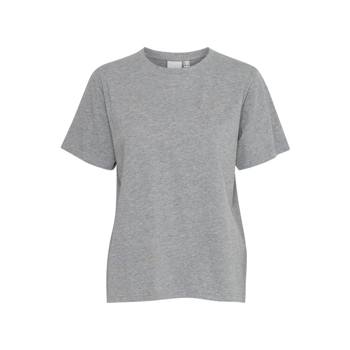 ICHI IHNYNNA SS2:T-Shirts Light grey melange | Freewear IHNYNNA SS2:T-Shirts - www.freewear.nl - Freewear
