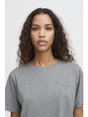 ICHI IHNYNNA SS2:T-Shirts Light grey melange | Freewear IHNYNNA SS2:T-Shirts - www.freewear.nl - Freewear