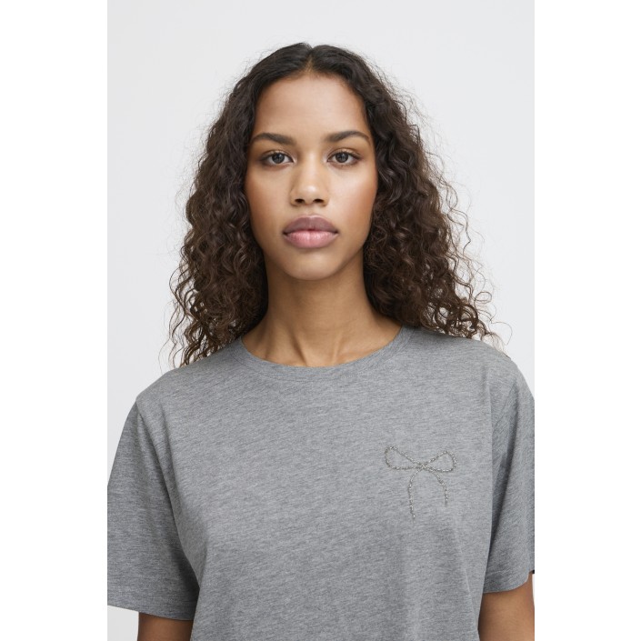 ICHI IHNYNNA SS2:T-Shirts Light grey melange | Freewear IHNYNNA SS2:T-Shirts - www.freewear.nl - Freewear