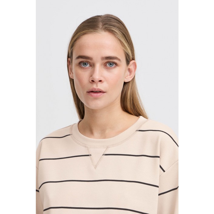 ICHI IHKALA LS:T-Shirts Doeskin stripe | Freewear IHKALA LS:T-Shirts - www.freewear.nl - Freewear