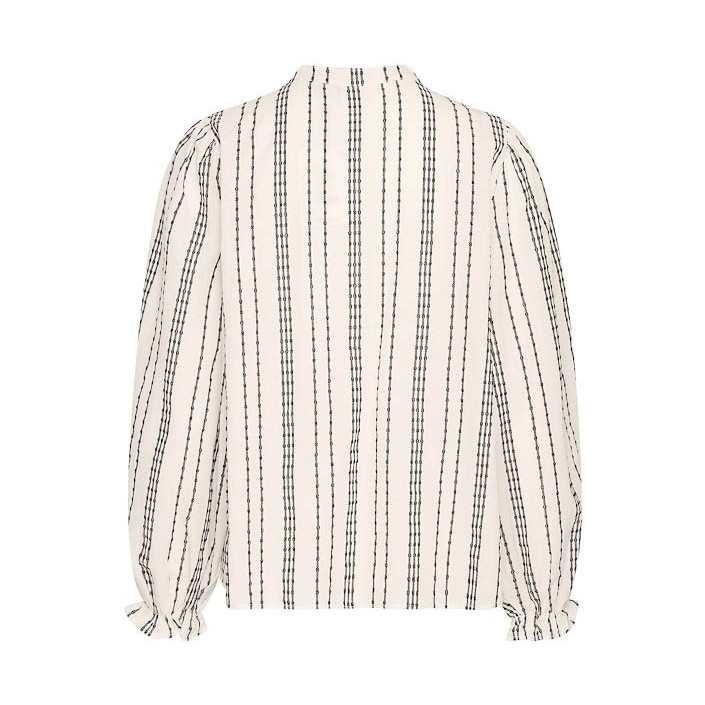 ICHI IHJOSINE SH:Shirts/Blouse Birch w. Black Jacquard Stripe | Freewear IHJOSINE SH:Shirts/Blouse - www.freewear.nl - Freewear