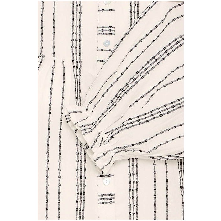ICHI IHJOSINE SH:Shirts/Blouse Birch w. Black Jacquard Stripe | Freewear IHJOSINE SH:Shirts/Blouse - www.freewear.nl - Freewear