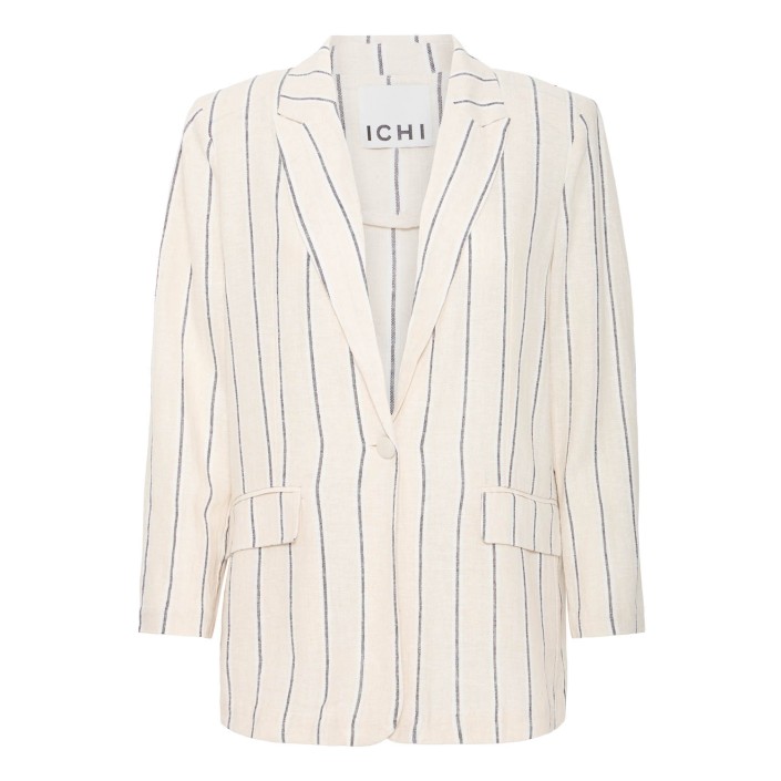 ICHI IHLINNO BL:Jackets Natural Ecru Stripe | Freewear IHLINNO BL:Jackets - www.freewear.nl - Freewear