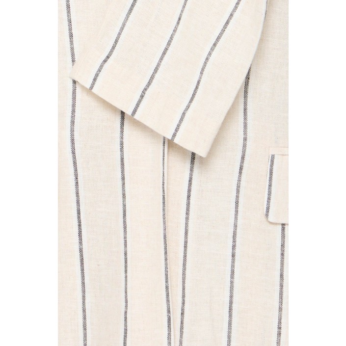 ICHI IHLINNO BL:Jackets Natural Ecru Stripe | Freewear IHLINNO BL:Jackets - www.freewear.nl - Freewear