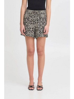 ICHI IHLINNO SHO:Shorts Black Diamond Ikat | Freewear IHLINNO SHO:Shorts - www.freewear.nl - Freewear