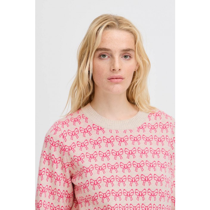 ICHI IHBRIELLE LS4:Knit Oatmeal w. Pink Yarrow | Freewear IHBRIELLE LS4:Knit - www.freewear.nl - Freewear