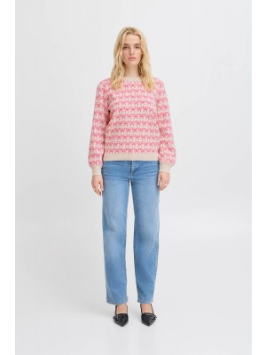 ICHI IHBRIELLE LS4:Knit Oatmeal w. Pink Yarrow | Freewear IHBRIELLE LS4:Knit - www.freewear.nl - Freewear