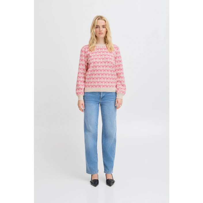 ICHI IHBRIELLE LS4:Knit Oatmeal w. Pink Yarrow | Freewear IHBRIELLE LS4:Knit - www.freewear.nl - Freewear