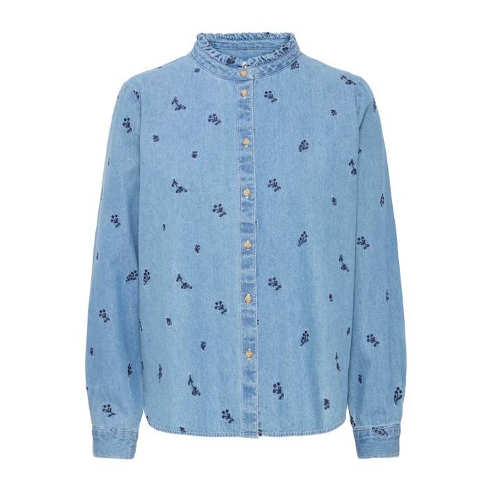 ICHI IHARCHER SH2:Shirts/Blouse DENIM EMB. LIGHT BLUE | Freewear IHARCHER SH2:Shirts/Blouse - www.freewear.nl - Freewear