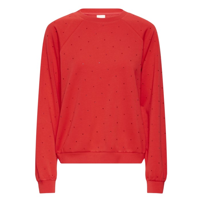 ICHI IHAMIAS LS:Sweatshirt Racing Red | Freewear IHAMIAS LS:Sweatshirt - www.freewear.nl - Freewear