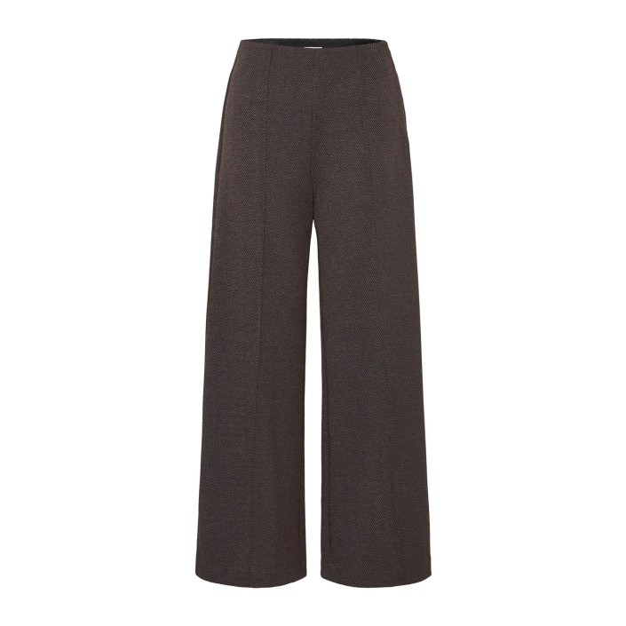 ICHI IHKATE JACQUARD LONG PA:Pants BLACK BROWN HERRINGBONE | Freewear IHKATE JACQUARD LONG PA:Pants - www.freewear.nl - Freewear