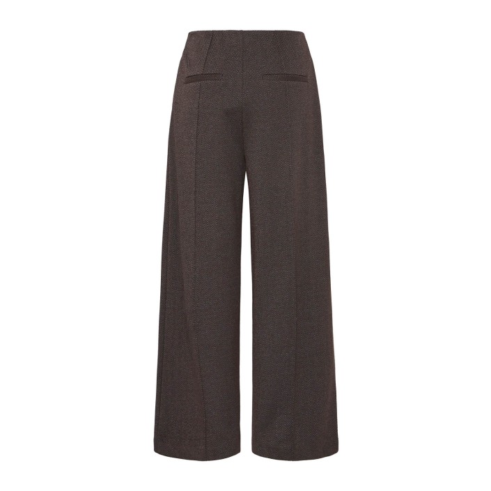 ICHI IHKATE JACQUARD LONG PA:Pants BLACK BROWN HERRINGBONE | Freewear IHKATE JACQUARD LONG PA:Pants - www.freewear.nl - Freewear