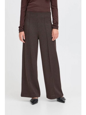 ICHI IHKATE JACQUARD LONG PA:Pants BLACK BROWN HERRINGBONE | Freewear IHKATE JACQUARD LONG PA:Pants - www.freewear.nl - Freewear