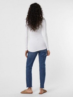 Vero Moda VMMAXI MY LS SOFT LONG U-NECK NOOS Bright White | Freewear VMMAXI MY LS SOFT LONG U-NECK NOOS - www.freewear.nl - Freewear
