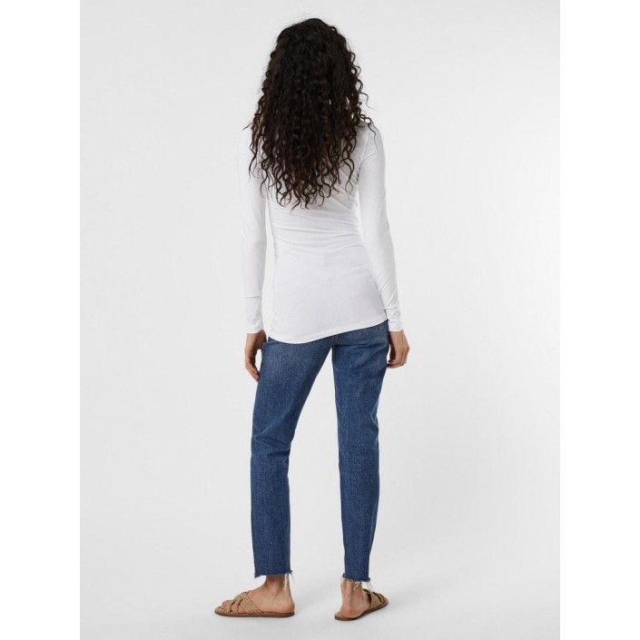 Vero Moda VMMAXI MY LS SOFT LONG U-NECK NOOS Bright White | Freewear VMMAXI MY LS SOFT LONG U-NECK NOOS - www.freewear.nl - Freewear