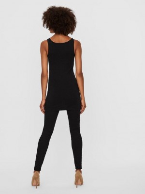 Vero Moda VMMAXI MY SOFT  LONG TANK TOP NOOS Black | Freewear VMMAXI MY SOFT  LONG TANK TOP NOOS - www.freewear.nl - Freewear