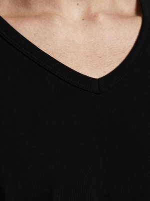 Jack and Jones BASIC V-NECK TEE S/S NOOS BLACK | Freewear BASIC V-NECK TEE S/S NOOS - www.freewear.nl - Freewear