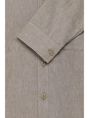 Casual Friday CFAUGUSTO 0066 linen mix overshirt:S Kangaroo Melange | Freewear CFAUGUSTO 0066 linen mix overshirt:S - www.freewear.nl - Freewear