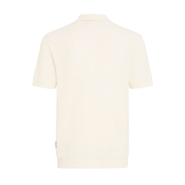 Casual Friday CFKARL structured knit polo:Knit Egret | Freewear CFKARL structured knit polo:Knit - www.freewear.nl - Freewear