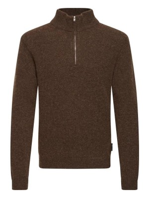 Casual Friday CFKARL halfzip lambswool knit:Knit Demitasse Melange | Freewear CFKARL halfzip lambswool knit:Knit - www.freewear.nl - Freewear