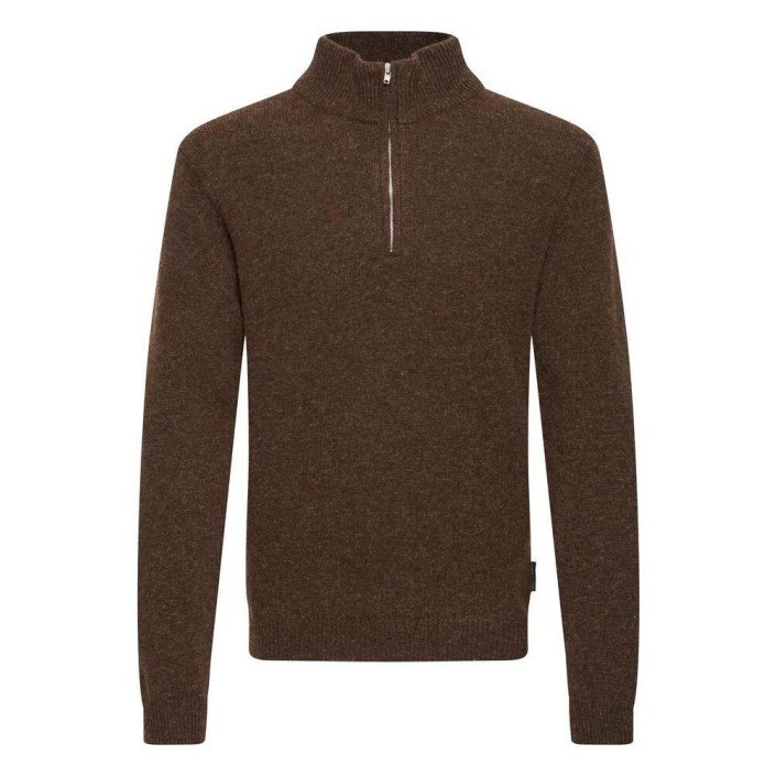Casual Friday CFKARL halfzip lambswool knit:Knit Demitasse Melange | Freewear CFKARL halfzip lambswool knit:Knit - www.freewear.nl - Freewear