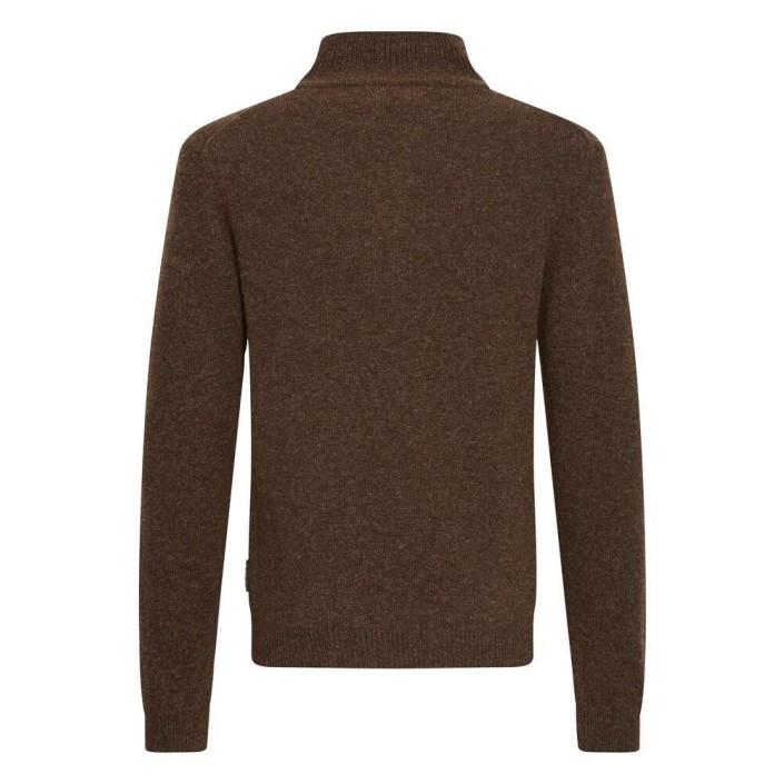 Casual Friday CFKARL halfzip lambswool knit:Knit Demitasse Melange | Freewear CFKARL halfzip lambswool knit:Knit - www.freewear.nl - Freewear