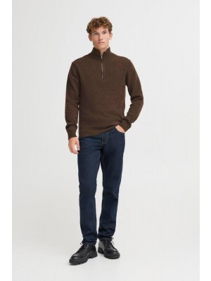 Casual Friday CFKARL halfzip lambswool knit:Knit Demitasse Melange | Freewear CFKARL halfzip lambswool knit:Knit - www.freewear.nl - Freewear