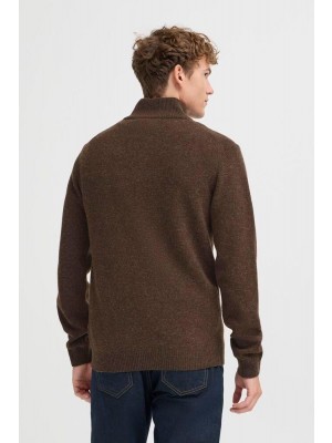 Casual Friday CFKARL halfzip lambswool knit:Knit Demitasse Melange | Freewear CFKARL halfzip lambswool knit:Knit - www.freewear.nl - Freewear
