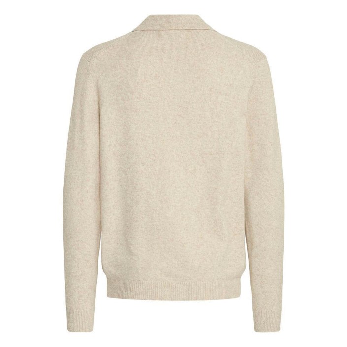 Casual Friday CFKARL polo knit:Knit Light sand Melange | Freewear CFKARL polo knit:Knit - www.freewear.nl - Freewear