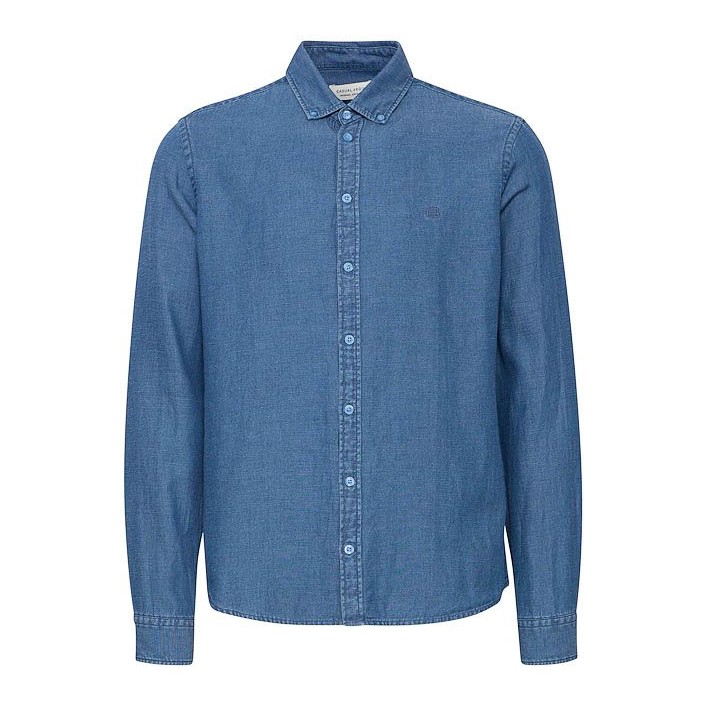 Casual Friday CFHAMILTON LS BD linen mix shirt:Shi Blue Bell | Freewear CFHAMILTON LS BD linen mix shirt:Shi - www.freewear.nl - Freewear