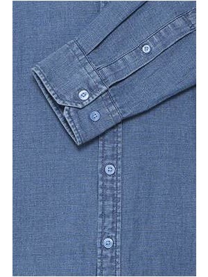 Casual Friday CFHAMILTON LS BD linen mix shirt:Shi Blue Bell | Freewear CFHAMILTON LS BD linen mix shirt:Shi - www.freewear.nl - Freewear