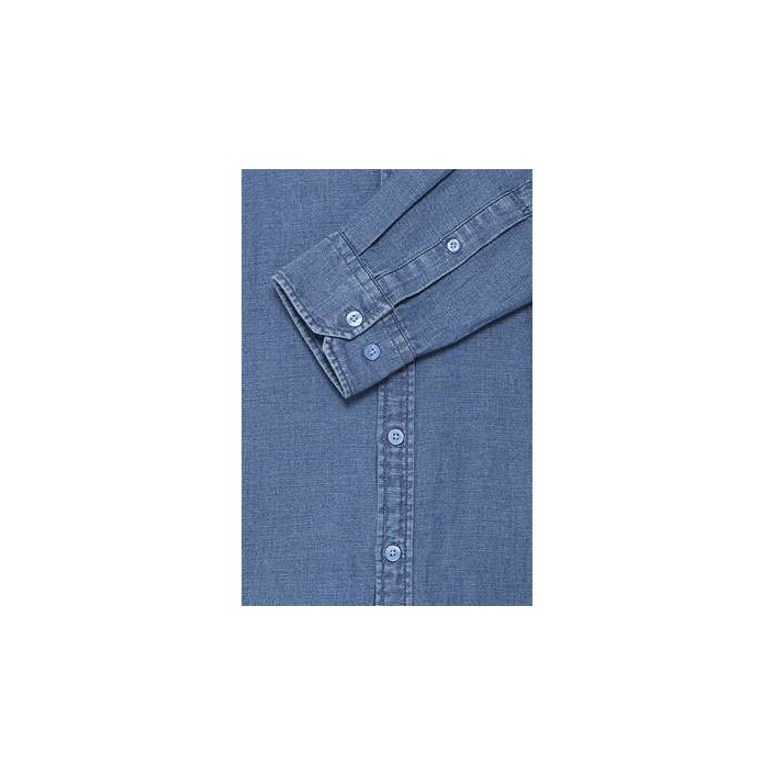 Casual Friday CFHAMILTON LS BD linen mix shirt:Shi Blue Bell | Freewear CFHAMILTON LS BD linen mix shirt:Shi - www.freewear.nl - Freewear