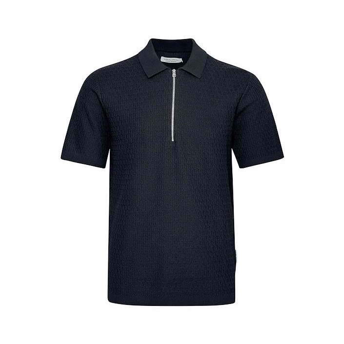 Casual Friday CFJOE SS structured polo knit:Knit Dark Navy | Freewear CFJOE SS structured polo knit:Knit - www.freewear.nl - Freewear