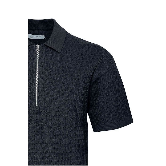 Casual Friday CFJOE SS structured polo knit:Knit Dark Navy | Freewear CFJOE SS structured polo knit:Knit - www.freewear.nl - Freewear