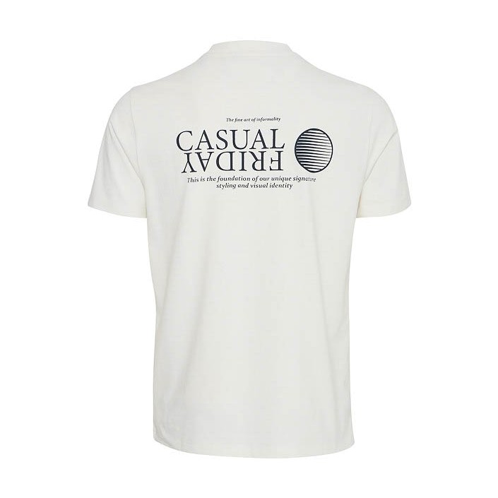 Casual Friday CFJOACHIM tee with back print:T-Shir Egret | Freewear CFJOACHIM tee with back print:T-Shir - www.freewear.nl - Freewear