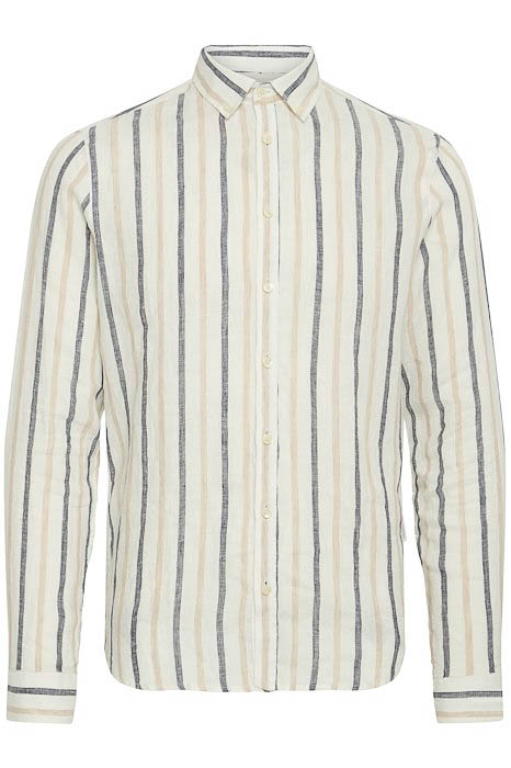 Casual Friday Cfdylan Ls Bd Striped Linen Shirt:sh